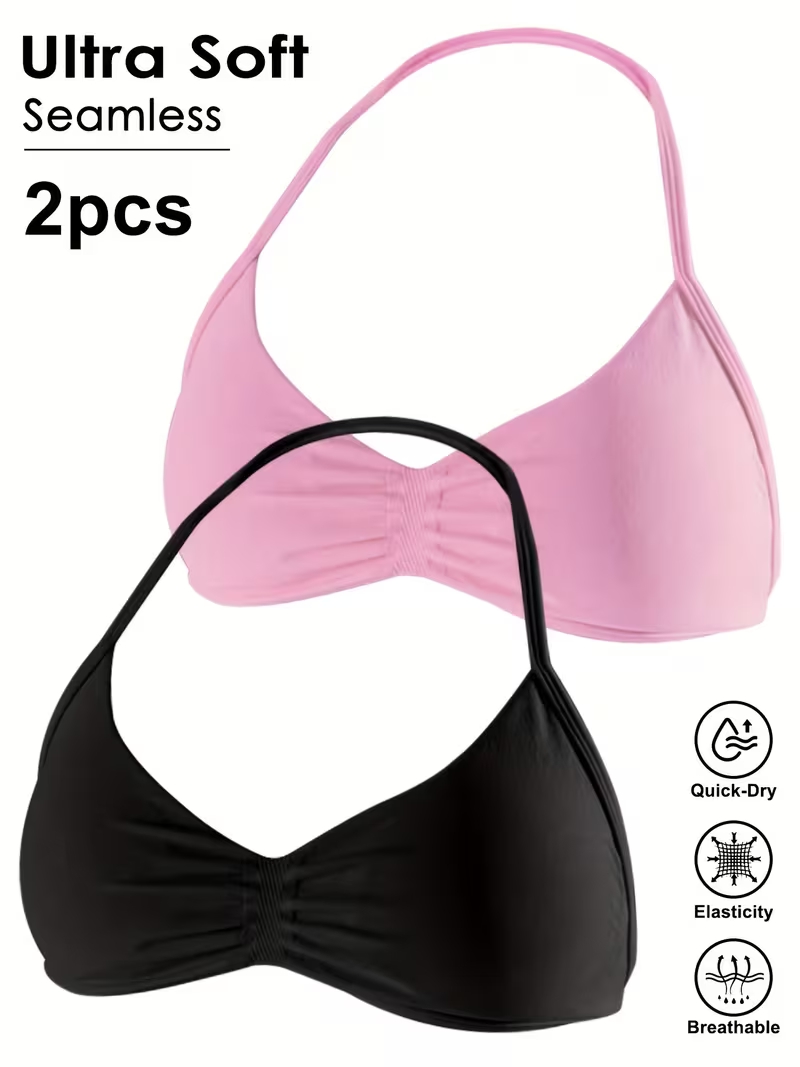 Suspender Tank Top - 2 adet dikişsiz seksi açık arka